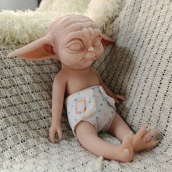 34cm Cute Elf Doll Adorable Platinum Silicone Reborn Baby Girl Doll ​Unpainted - Picture 3 of 13